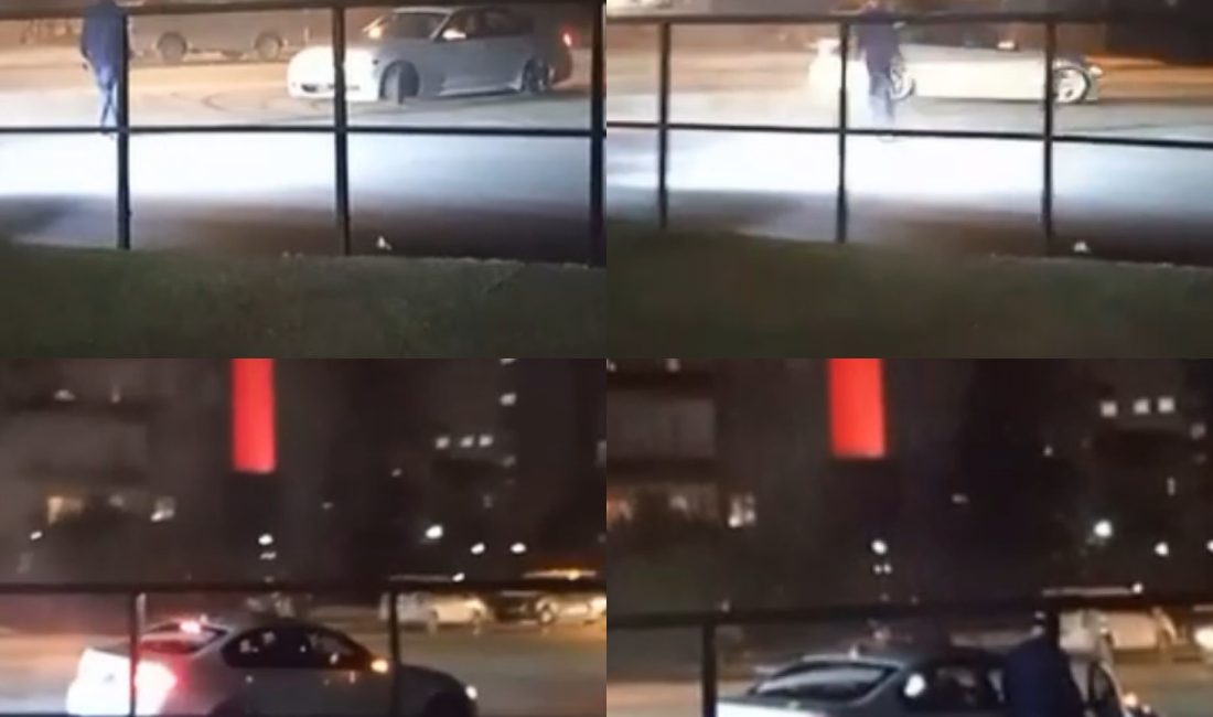 Mersin'de bir caddede aracıyla