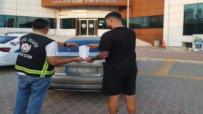 Mersin'de makas atarak trafik güvenliğini